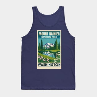 A Vintage Travel Art of the Mount Rainier National Park - Washington - US Tank Top